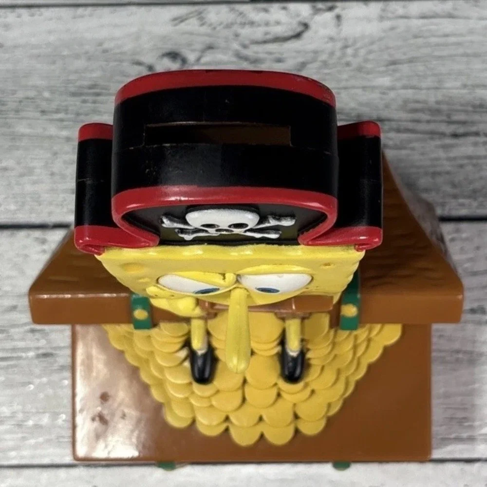 Sponge Bob Square Pants Pirate Alarm Clock & Coin Penny Bank 2006 Viacom